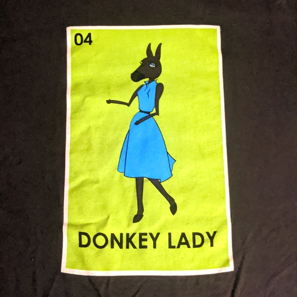 Anvil Other - Donkey Lady Loteria Card style shirt